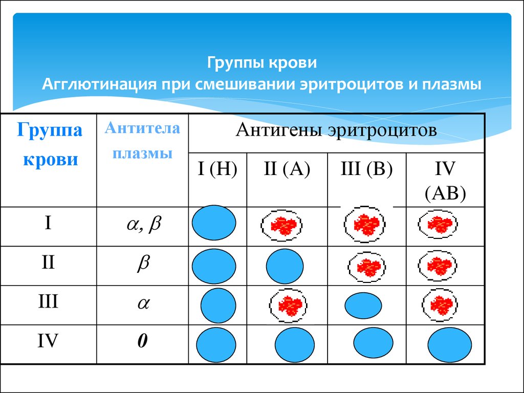 Схема крови по группам