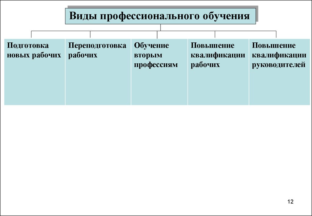 Виды профессионального обучения