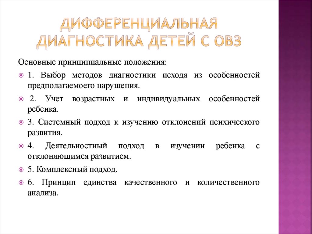 План проведения диагностического обследования