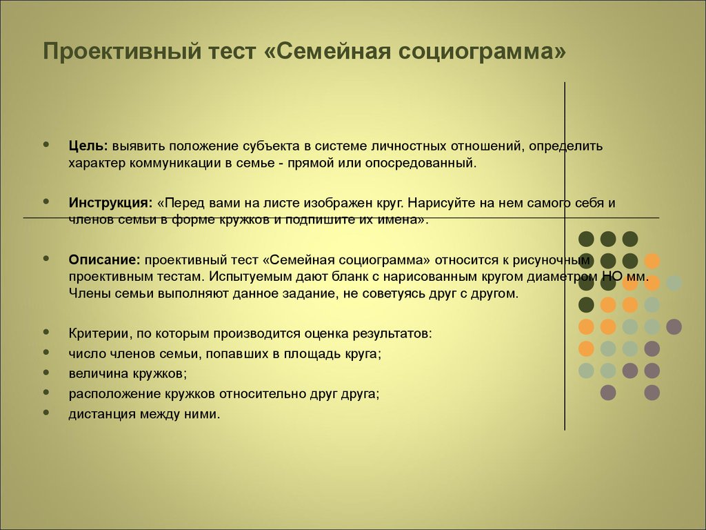 Отношения в семье методика