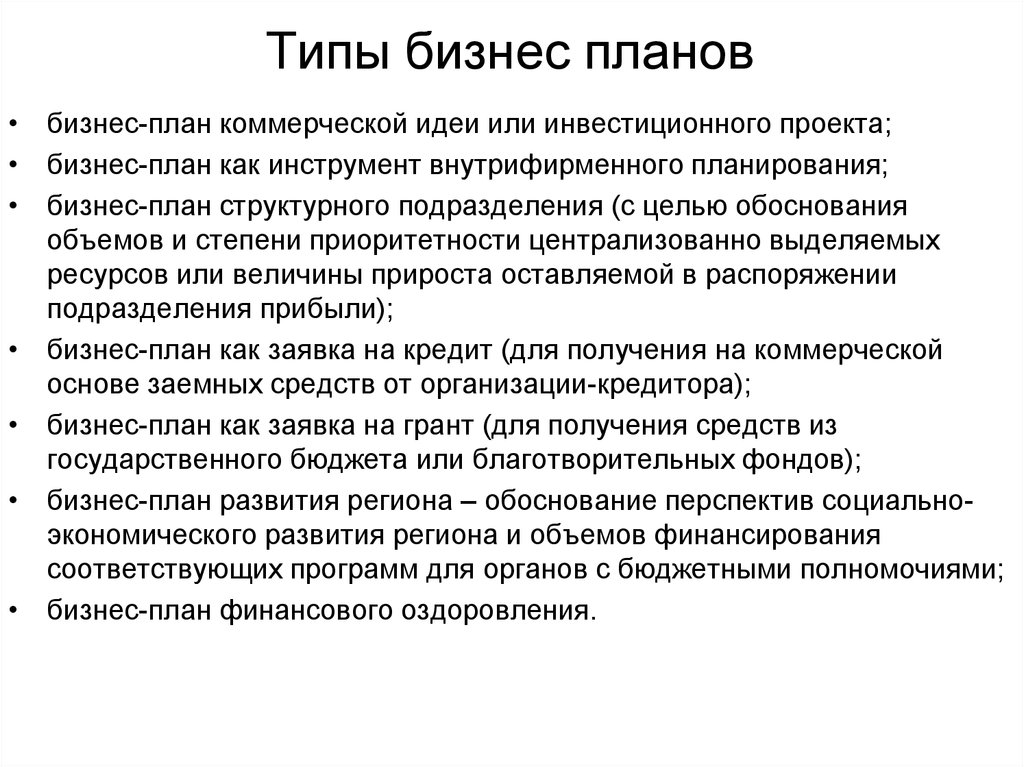 Бизнес проект автор. Основные виды бизнес-планов. Виды планирования бизнес плана. Типы бизнес планирования. Бизнес план типы бизнес планов.