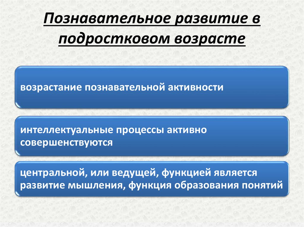 Центральное новообразование дошкольного возраста это. Познавательное развитие в подростковом возрасте. Развитие познавательных процессов в подростковом возрасте. Особенности когнитивного развития в подростковом возрасте. Центральным новообразованием подросткового возраста является.