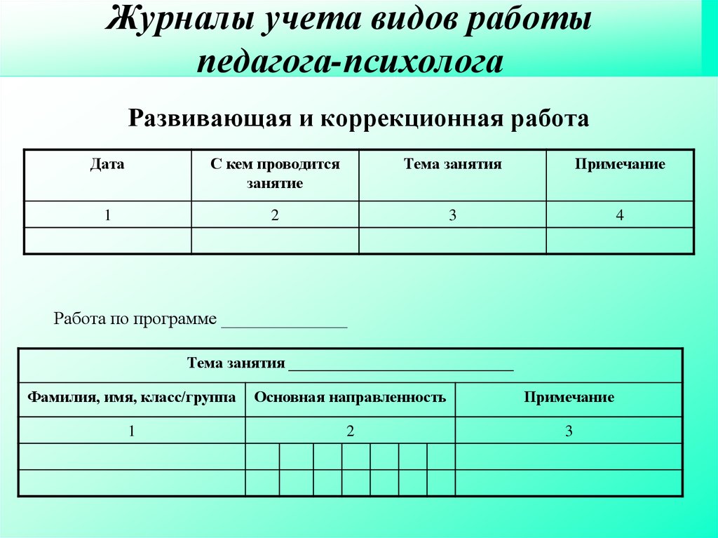 Журнал консультация педагога психолога в школе образец