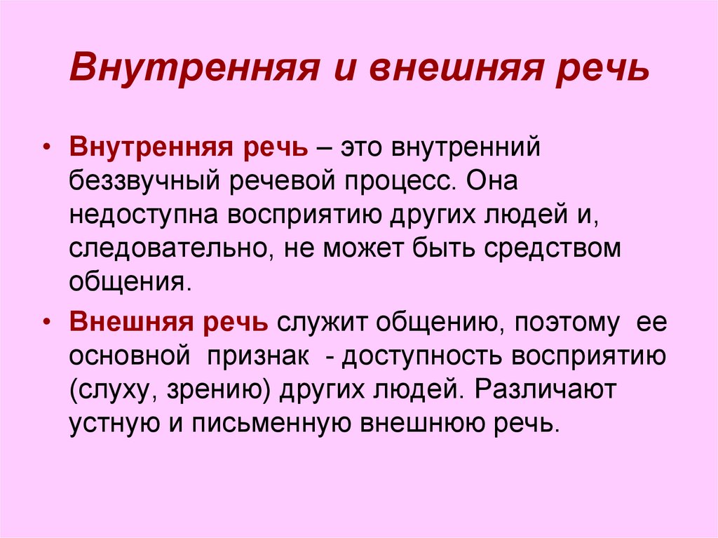 Роль внутренних. Внешняя и внутренняя речь. Внутренняя речь. Характеристики внешней речи. Внешняя речь и внутренняя речь.