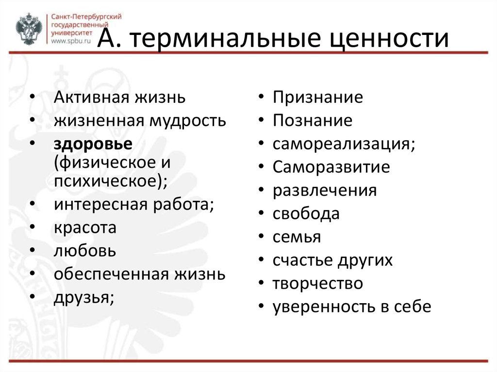 Традиционные ценности список. Терминальные и инструментальные ценности. Терминальные ценности Рокич. Терминальные ценности таблица Рокича. Терминальные и инструментальные ценности по Рокичу.