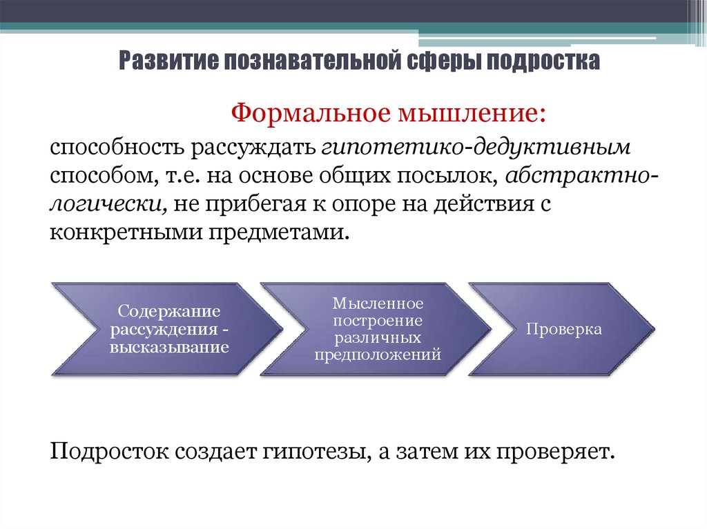 Развитие психических познавательных процессов в подростковом возрасте презентация