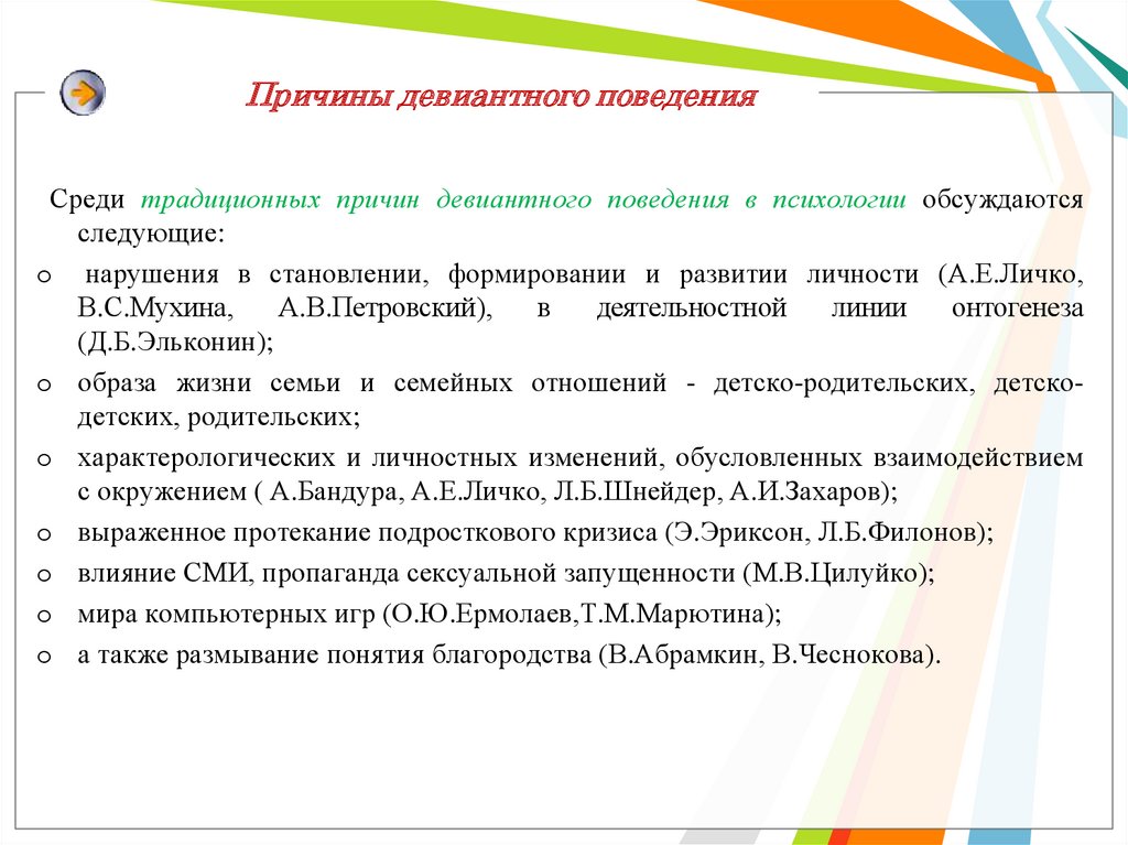 Проект причины девиантного поведения у подростков