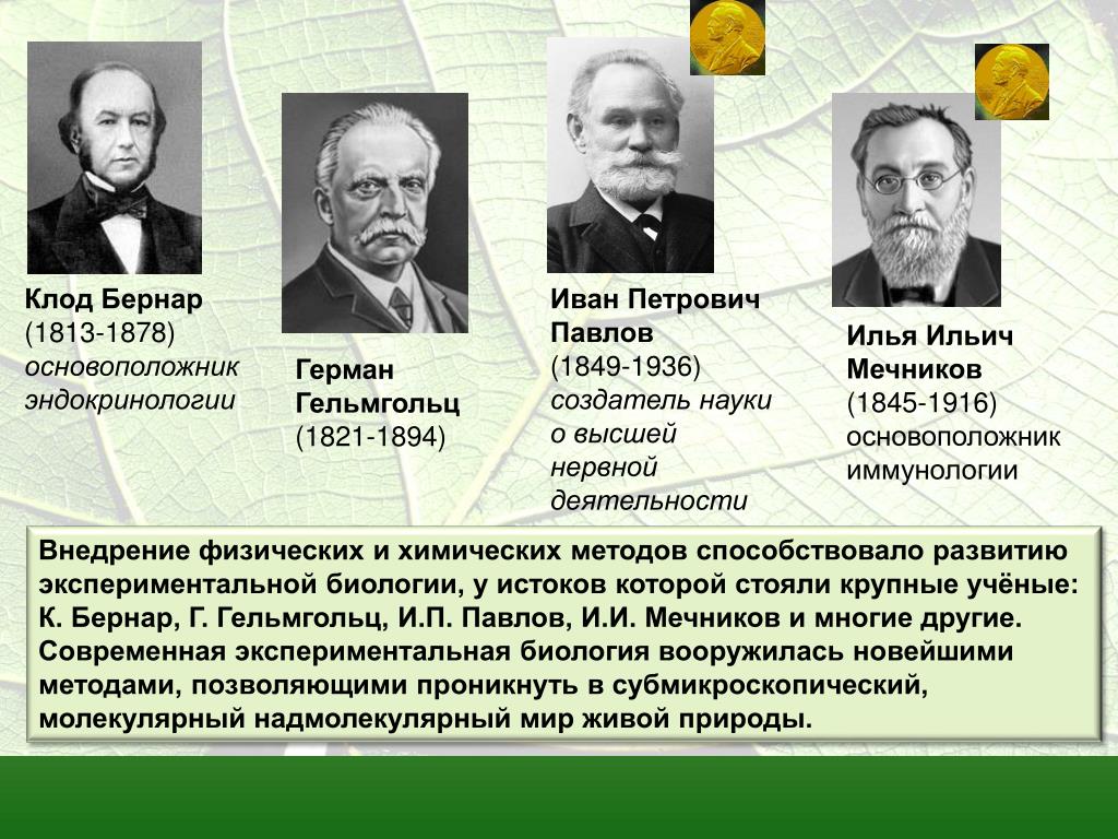 Создатель экспериментальной психологии. Основоположник биологии. Основоположник эндокринологии. Основоположник экспериментального метода в биологии. История развития эндокринологии.