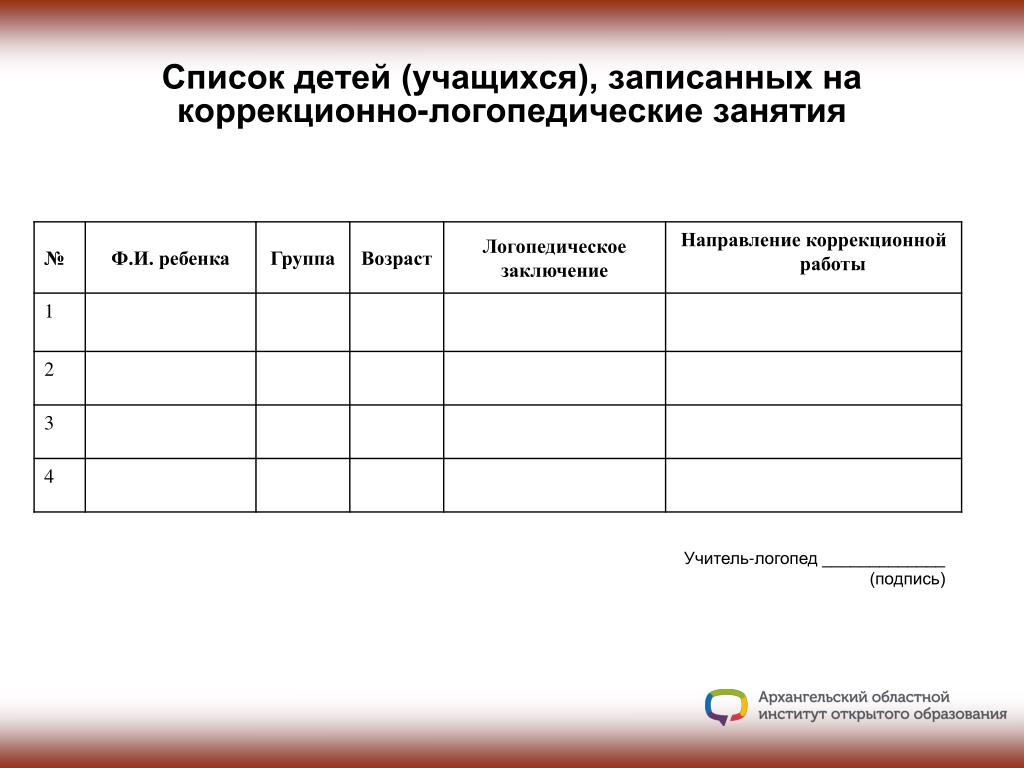 Учет индивидуальной работы. Журнал регистрации детей на логопункте в ДОУ. Журнал учета посещения логопедических занятий. Журнал посещаемости логопеда на логопункте. Журнал посещения коррекционных занятий.