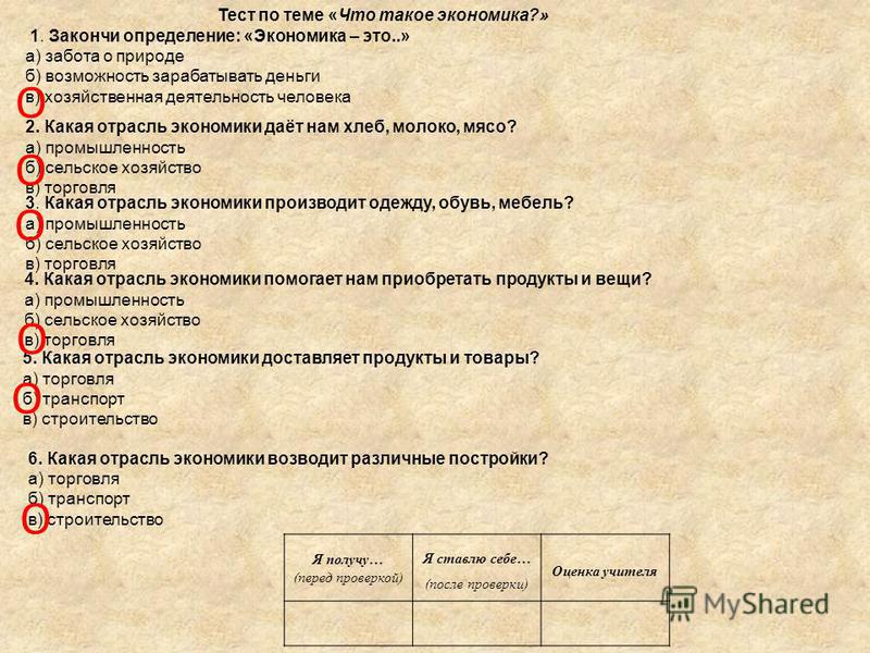 Тест денежные средства. Экономика тест экономика это. Закончи определение: 