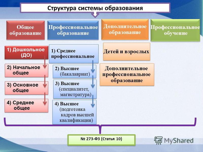 Восполните пробел в приведенной ниже схеме в рф дошкольное общее профессиональное