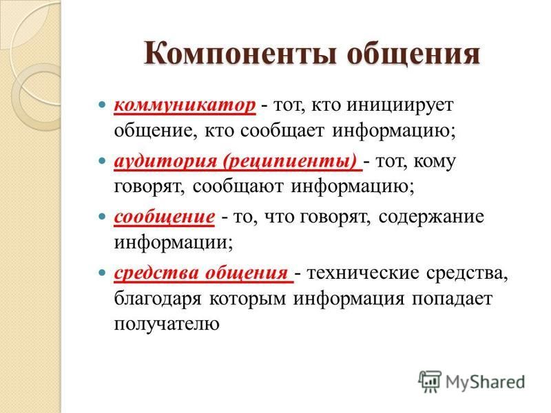 Компоненты Стиля Общения