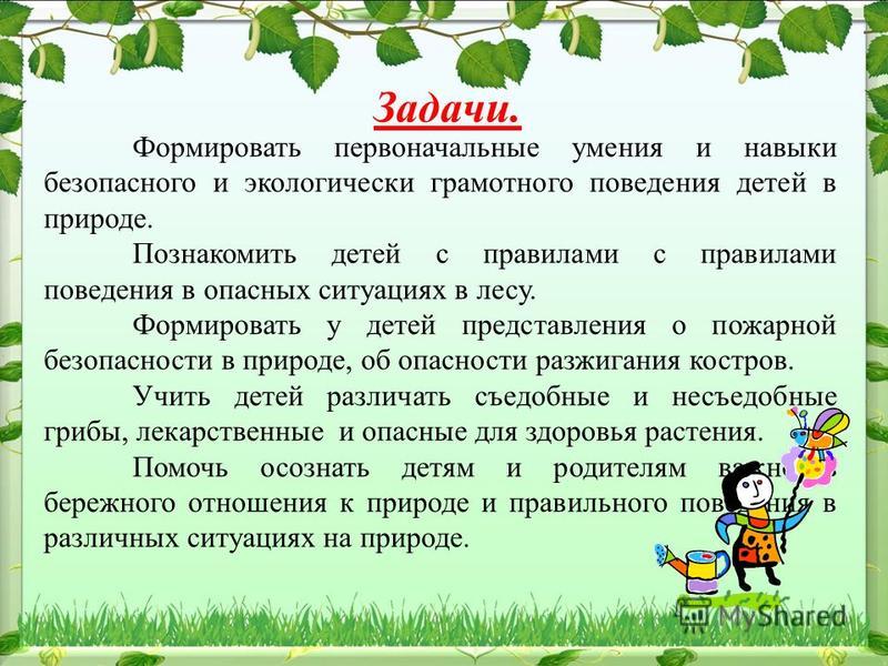 Задачи природы. Формирование навыков безопасного поведения в природе. Задачи темы безопасности в лесу. Правила поведения на природе для детей цель. Цель на тему природа для дошкольников.