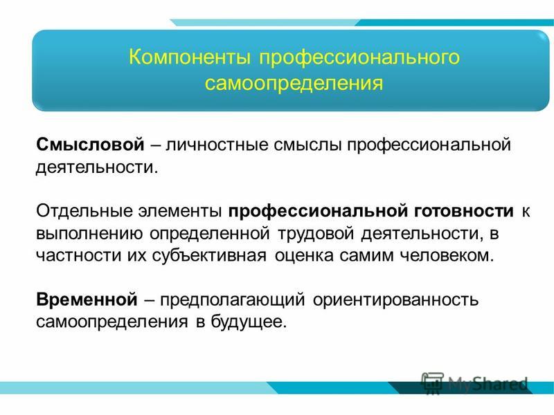 Компоненты профессиональной