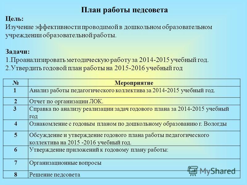 Оснащение педагогического процесса в доу в годовом плане