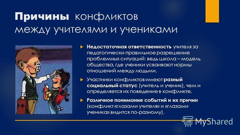 Презентация на тему конфликт между учителем и учеником