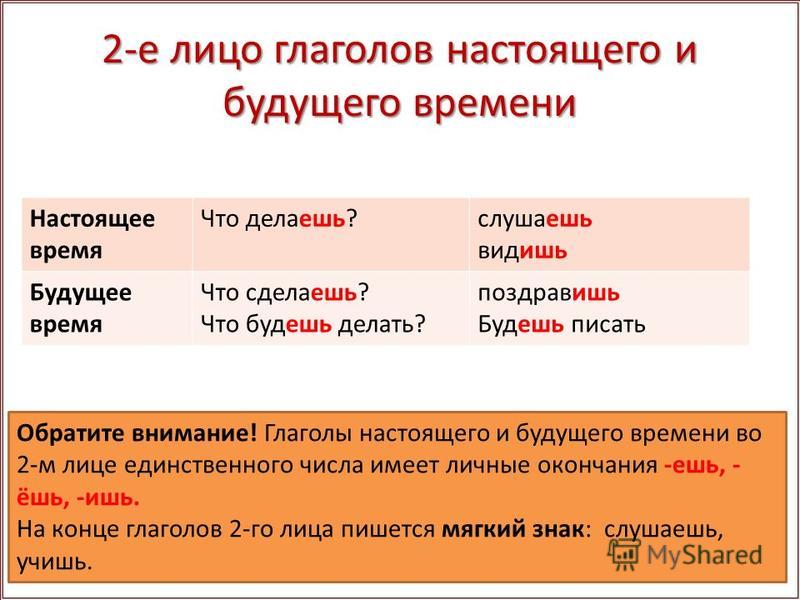 Основа настоящего или будущего времени. Глаголы. Глаголы 2 лица настоящего времени. Глаголы второго лица настоящего времени. Глаголы будущего времени единственного числа.