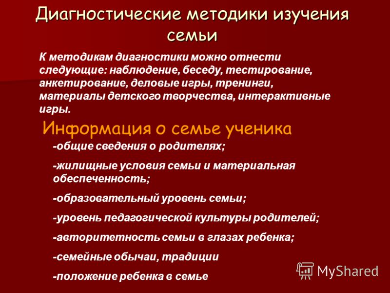 Семья методы