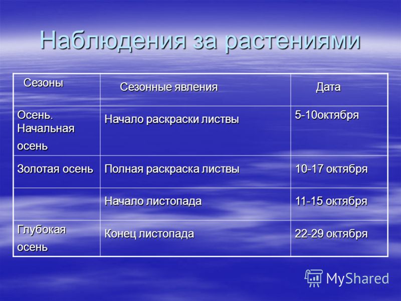 Фенологический дневник по биологии 5 класс образец