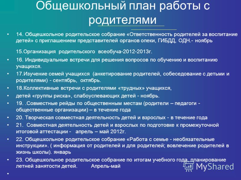 Презентация общешкольного родительского собрания в школе