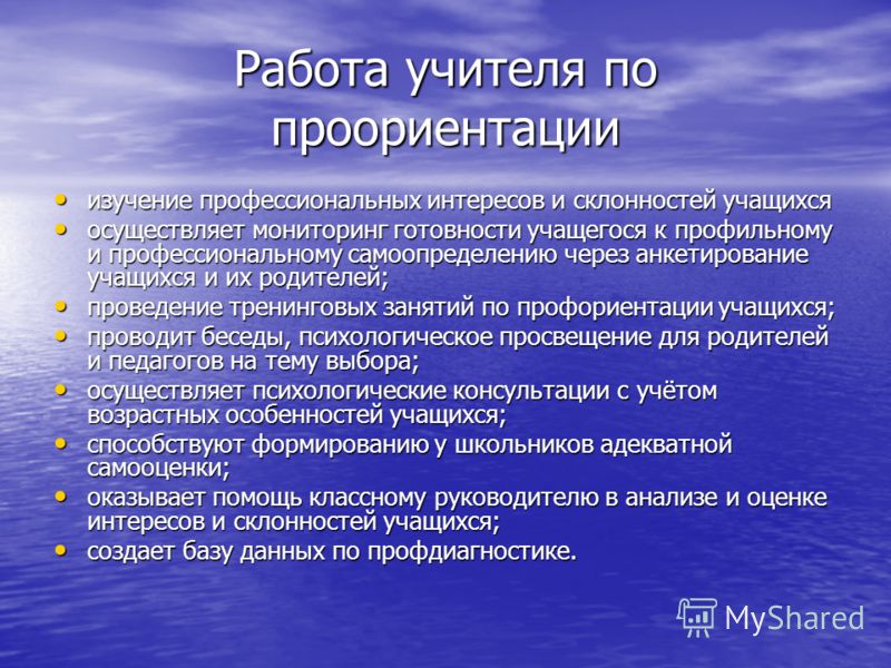 Интересы учителя математики