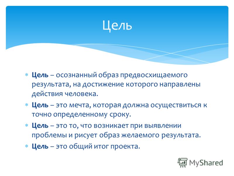 Осознанный образ результата на достижение которого