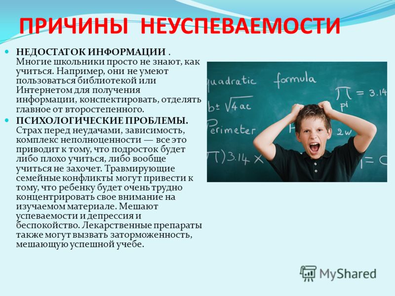 Школьная неуспеваемость презентация