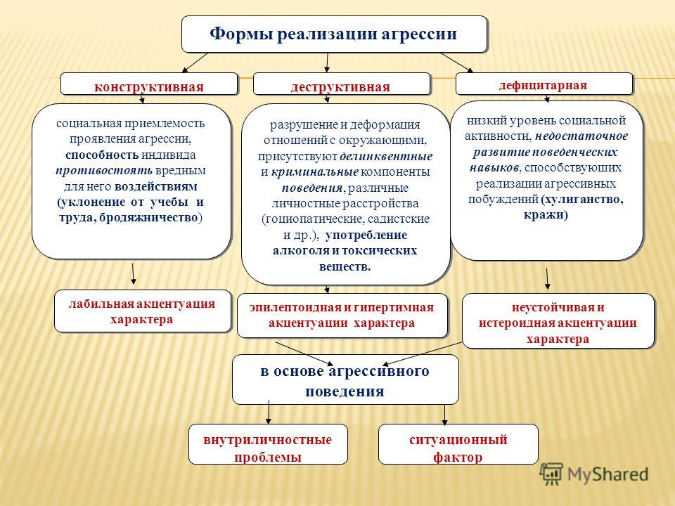 Виды агрессии в психологии