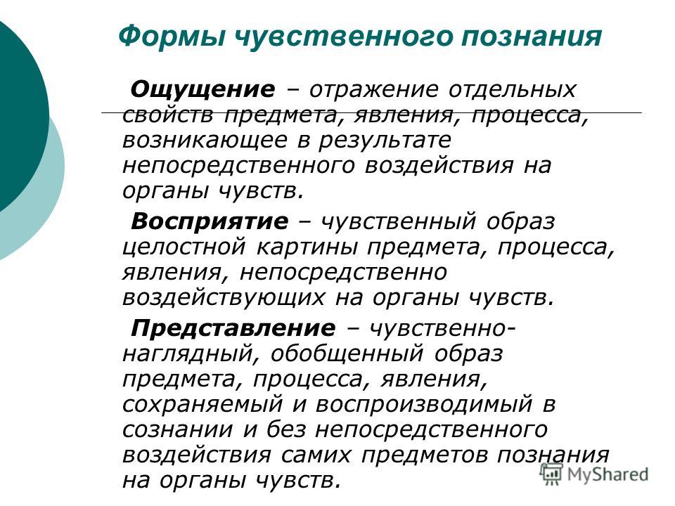 Ощущения отражающие свойства предметов и явлений. Диалектика чувственного и рационального познания. Формы чувственного познания. Отдельный чувственный образ того или иного предмета явления есть. Виды чувствительного познания.