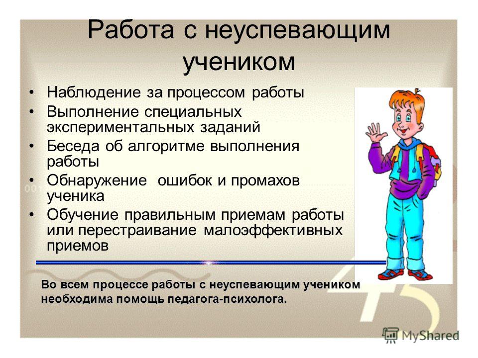 Деятельность ученика. Приемы работы с неуспевающими. Беседы с неуспевающими учениками. Работа с неуспевающими учениками. Работа с неуспевающими учащимися.