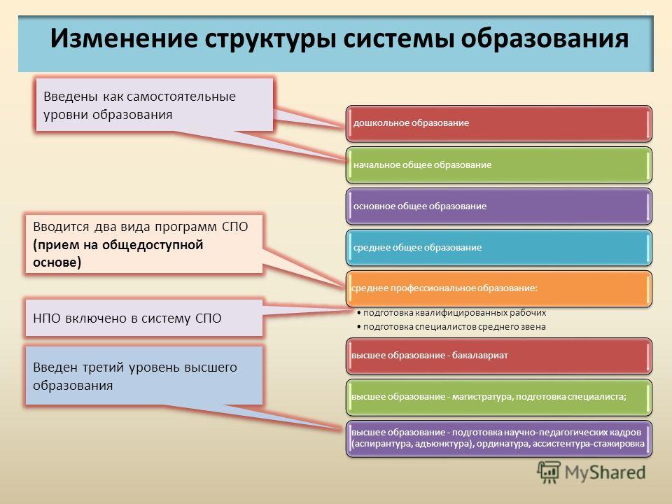 Виды профессионального образования в россии презентация