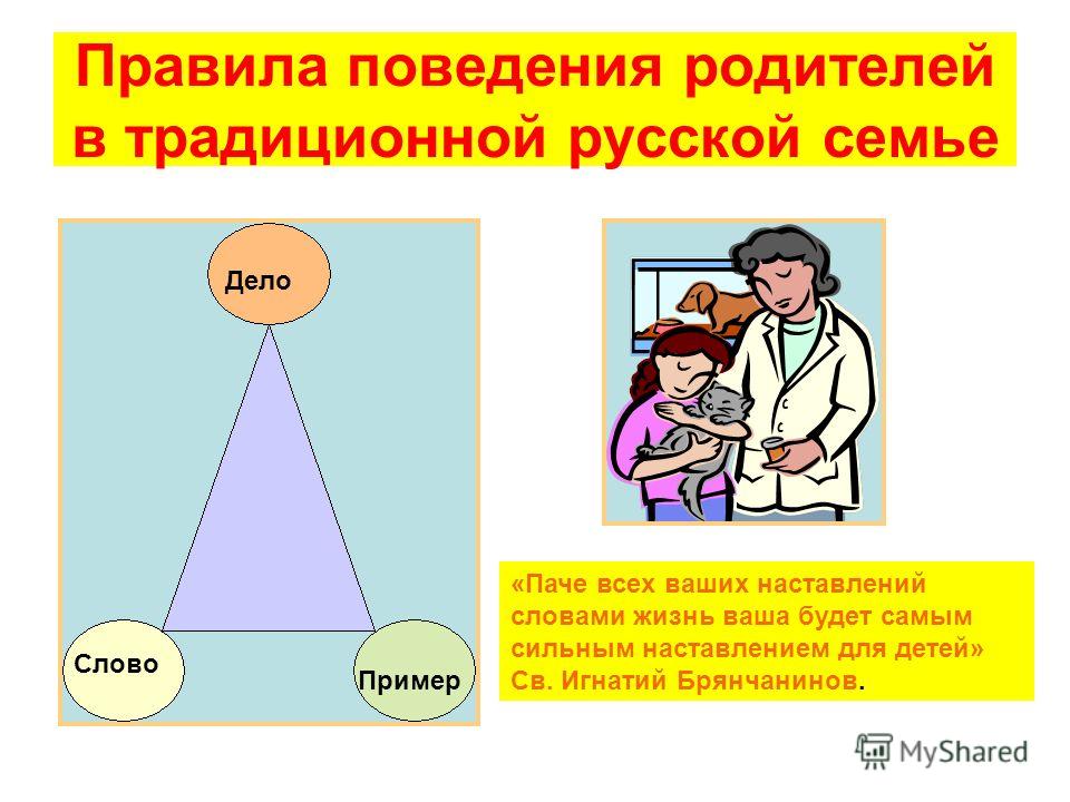 Именно родители показывают детям образец поведения