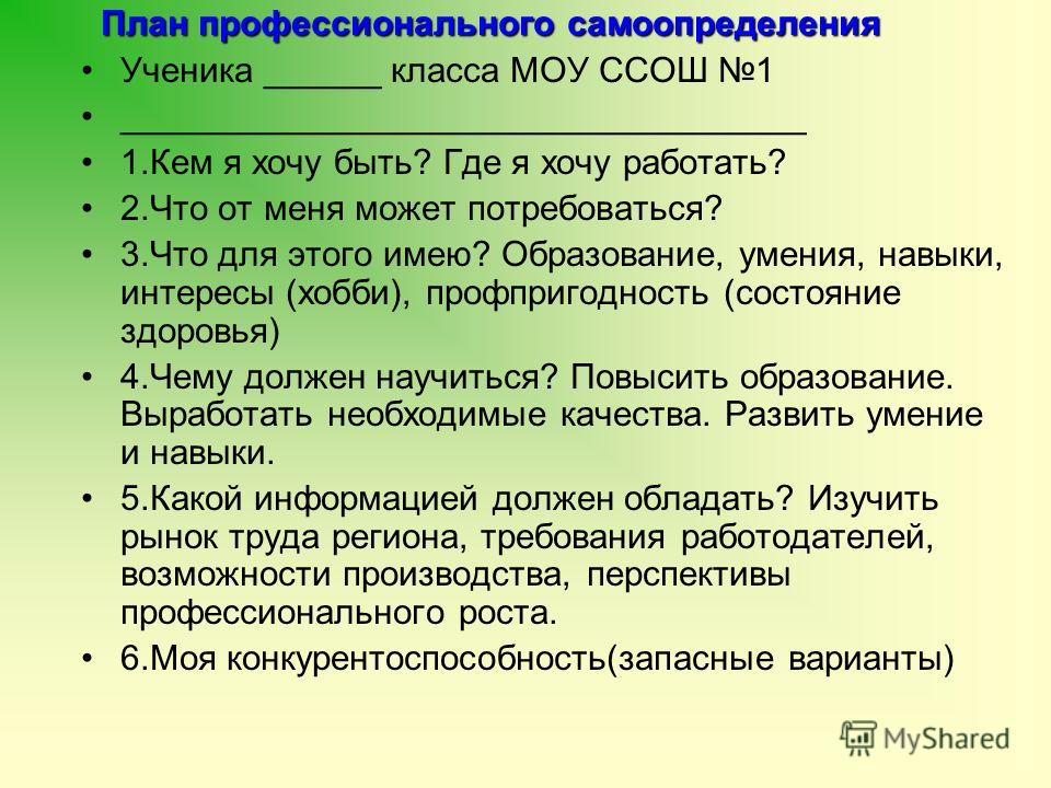 Проект по технологии на тему профессиональное самоопределение