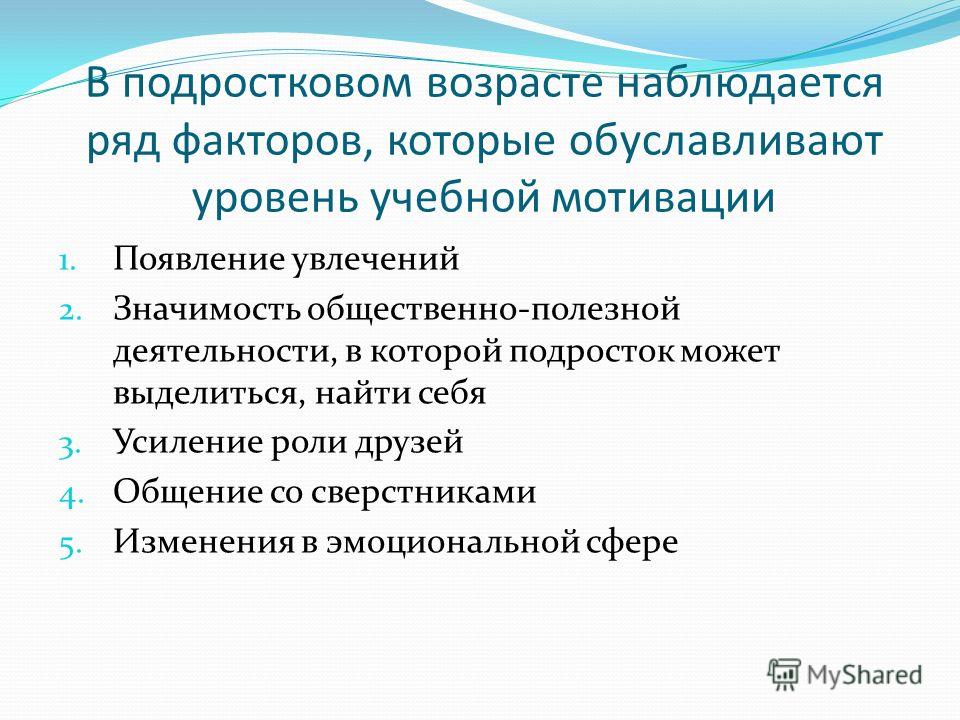 Виды деятельности подросткового возраста