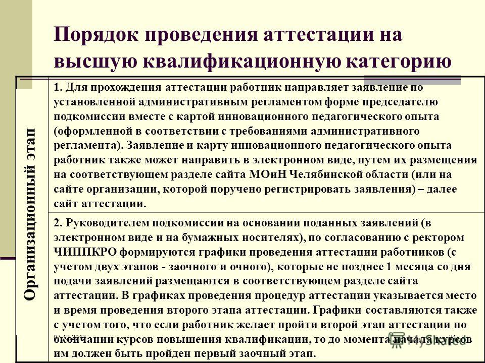 Аттестация на высшую категорию. Порядок проведения аттестации. Порядок проведения аттестации персонала. Сроки проведения аттестации. Регламент об аттестации персонала.