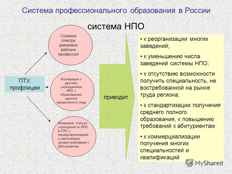 Схема профессионального образования