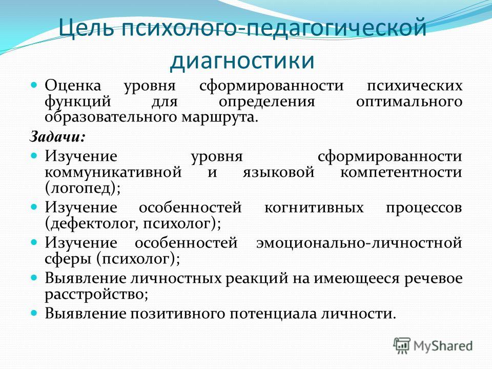 Схема психолого педагогического обследования детей с нарушениями речи