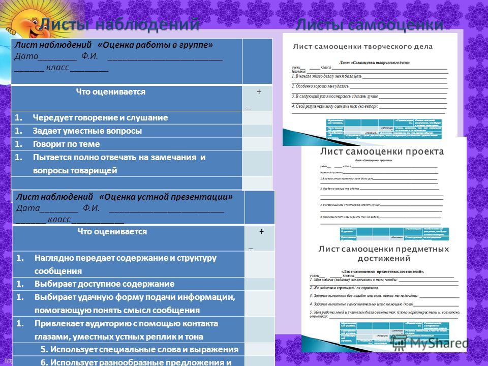 Образец листа наблюдения урока - 90 фото