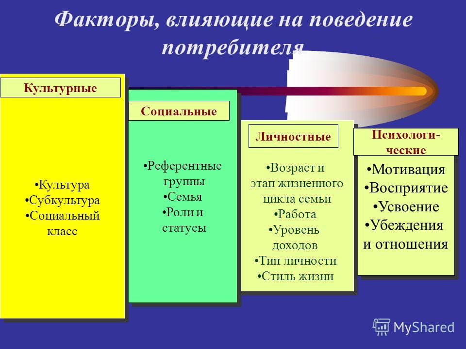 Какие группы влияет. Социальные факторы влияющие на поведение потребителей. Факторы влияющие на поведение потребителей. Факторы потребительского поведения. Факторы влияния на поведение потребителей.