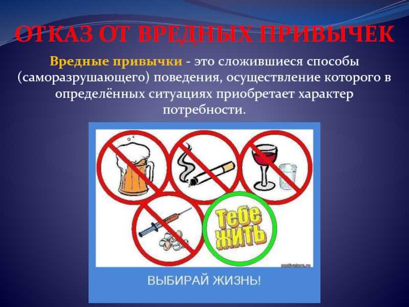 Вредные привычки обж презентация