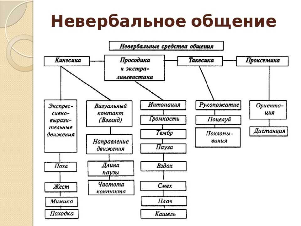 Невербальные средства общения схема