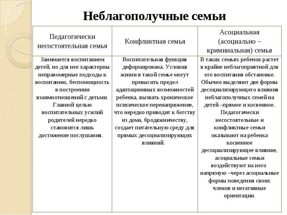 Краткая характеристика семьи образец