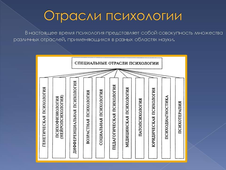 Отрасли психологии человека