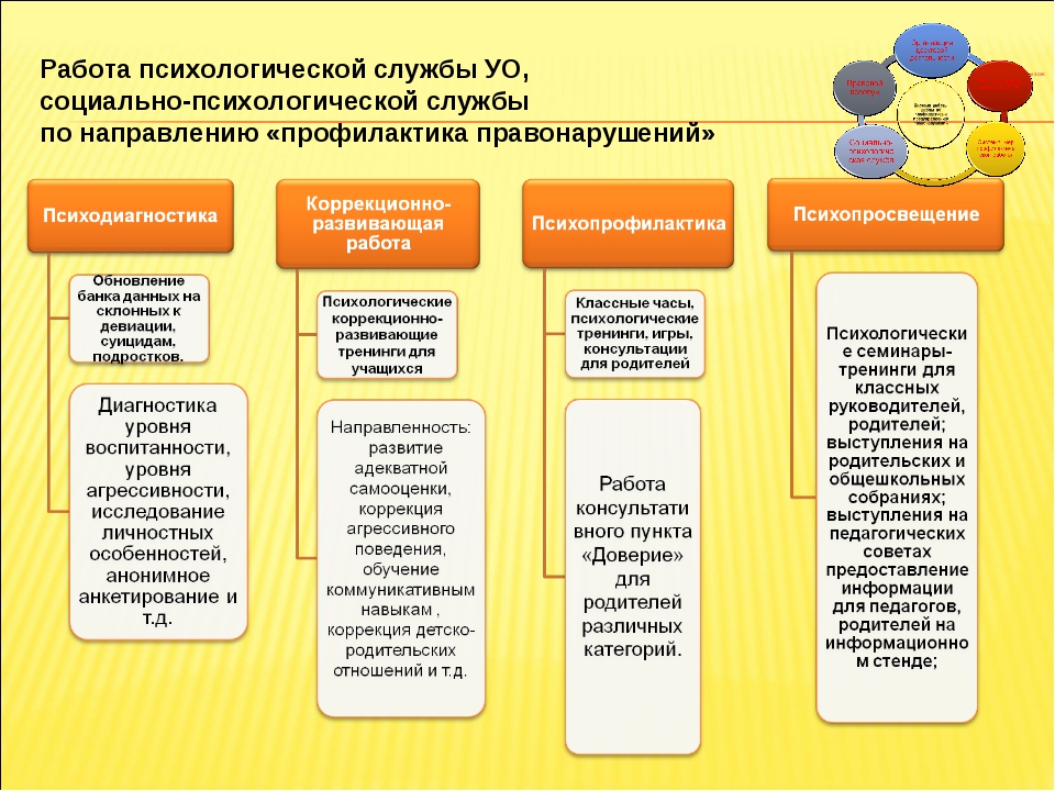 Организация социально психологической работы по направлению проект