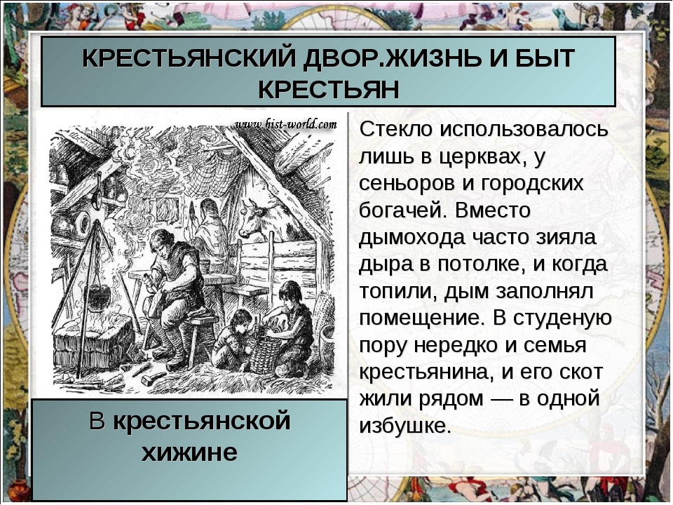 Расскажите о жизни крестьян по плану а орудие труда б хозяйство в жилище г пища