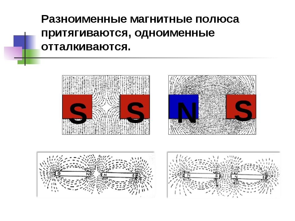 Разноименные полюса отталкиваются друг от друга