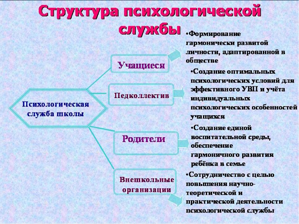 Организация деятельности психолога психологические службы. Структура социально-психологической службы в школе. Структура психологической службы в школе схема. Структура работы педагога психолога в школе. Организационная структура психологической службы.