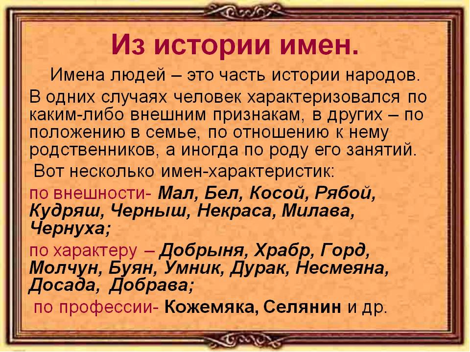 Родной язык русские имена. История происхождения моего имени. Из истории имен. Исторические имена. Происхождение современных имен.