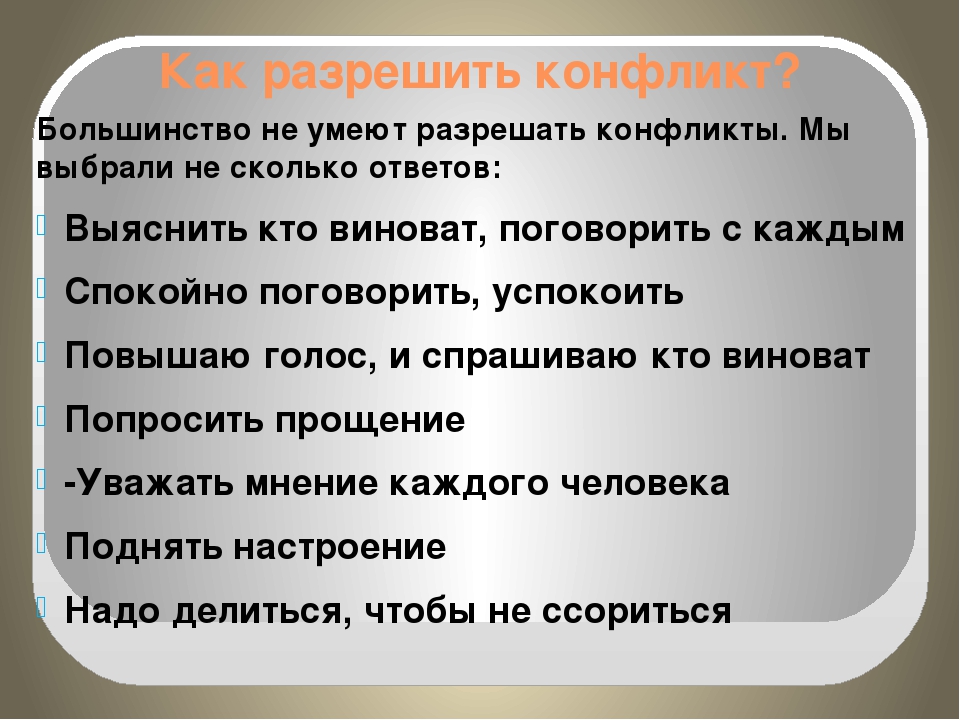 Как не проиграть в конфликте обществознание 6 класс план