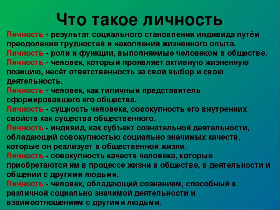 Проект на тему что такое личность